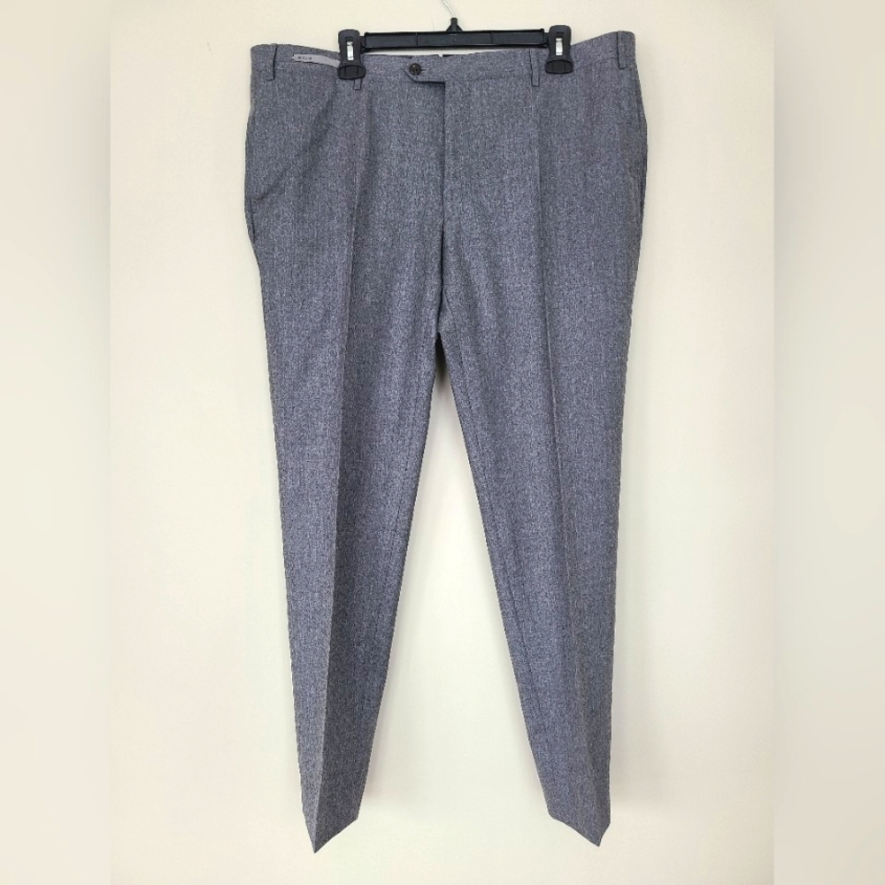NWOT CORNELIANI 100% Wool Flannel Trousers - Size 56, 40" Waist, Grey